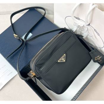 Prada Prada Re-Edition 1978 Re-Nylon and Saffiano leather mini shoulder bag Black 2024 1BH218 (YZ-240524020)