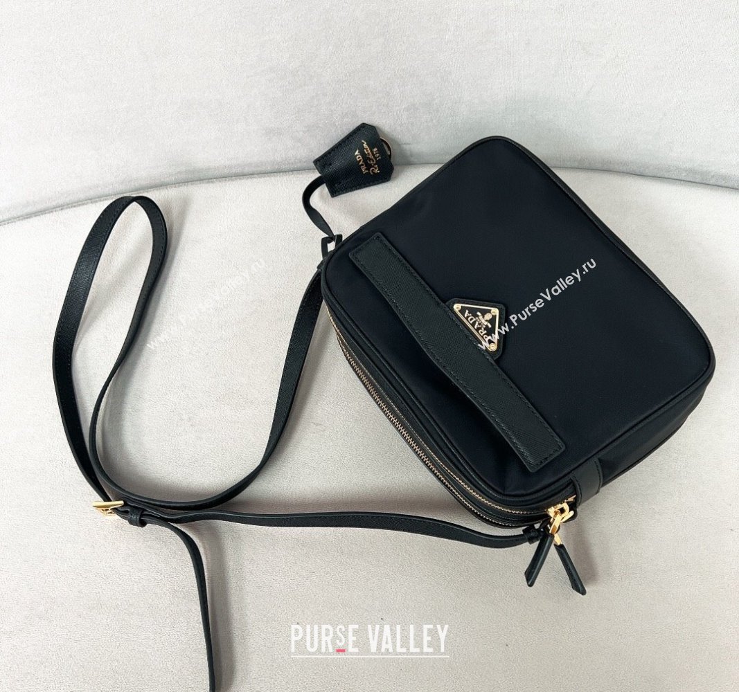 Prada Prada Re-Edition 1978 Re-Nylon and Saffiano leather mini shoulder bag Black 2024 1BH218 (YZ-240524020)