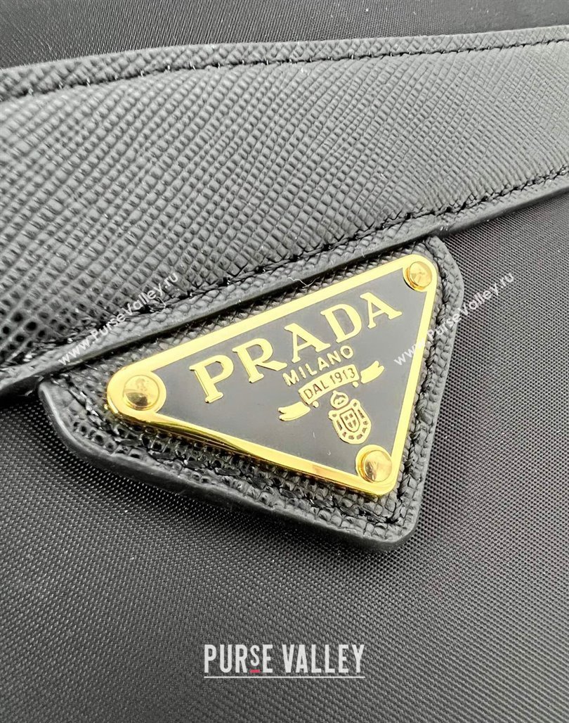 Prada Prada Re-Edition 1978 Re-Nylon and Saffiano leather mini shoulder bag Black 2024 1BH218 (YZ-240524020)