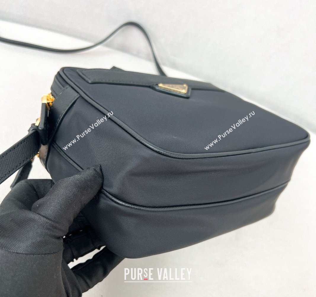 Prada Prada Re-Edition 1978 Re-Nylon and Saffiano leather mini shoulder bag Black 2024 1BH218 (YZ-240524020)