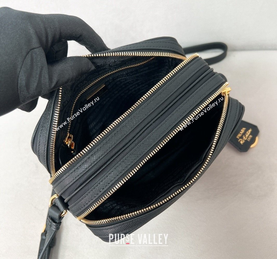 Prada Prada Re-Edition 1978 Re-Nylon and Saffiano leather mini shoulder bag Black 2024 1BH218 (YZ-240524020)