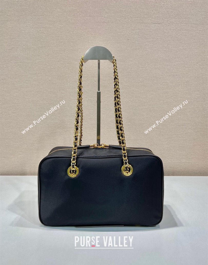 Prada Re-Edition 1978 medium nylon chain bag Black 2024 1BB115 (YZ-240524021)