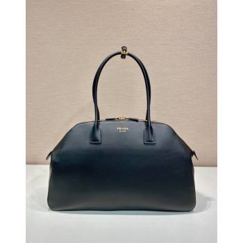 Prada Large Leather Tote bag with zipper closure Black 2024 1BG506 (YZ-240524006)