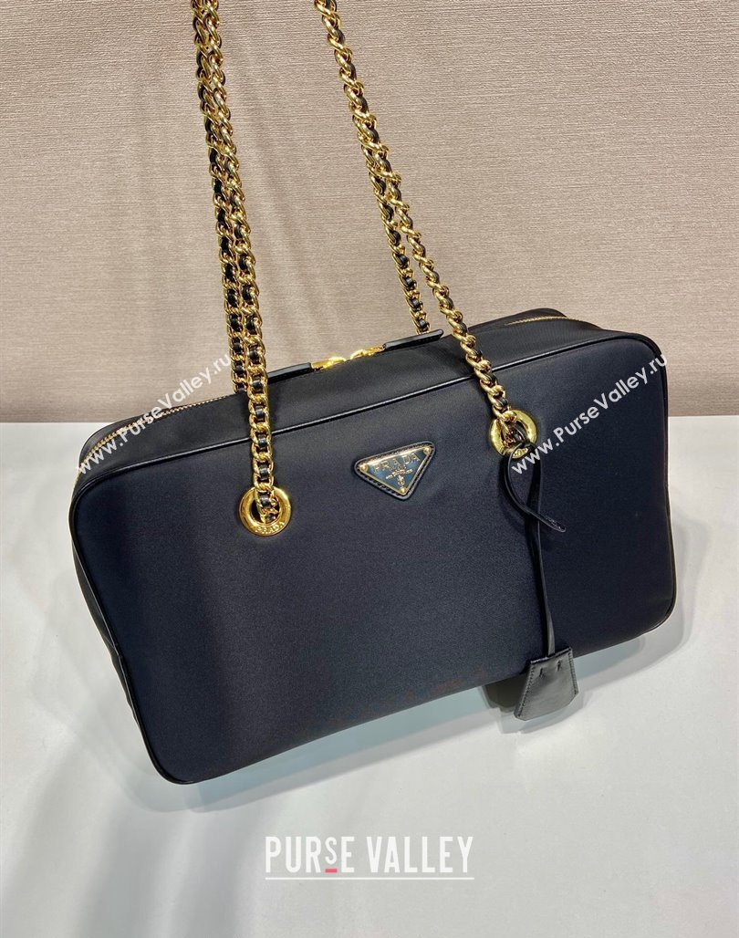 Prada Re-Edition 1978 large Nylon chain bag Black 2024 1BB115 (YZ-240524026)