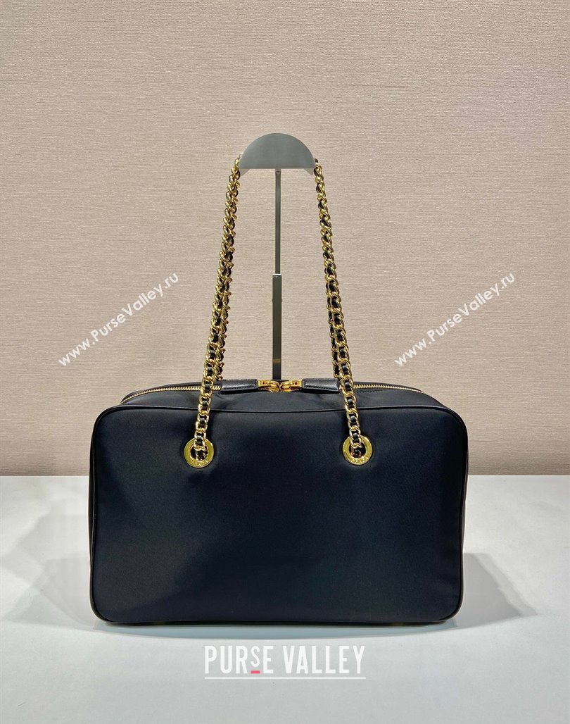 Prada Re-Edition 1978 large Nylon chain bag Black 2024 1BB115 (YZ-240524026)