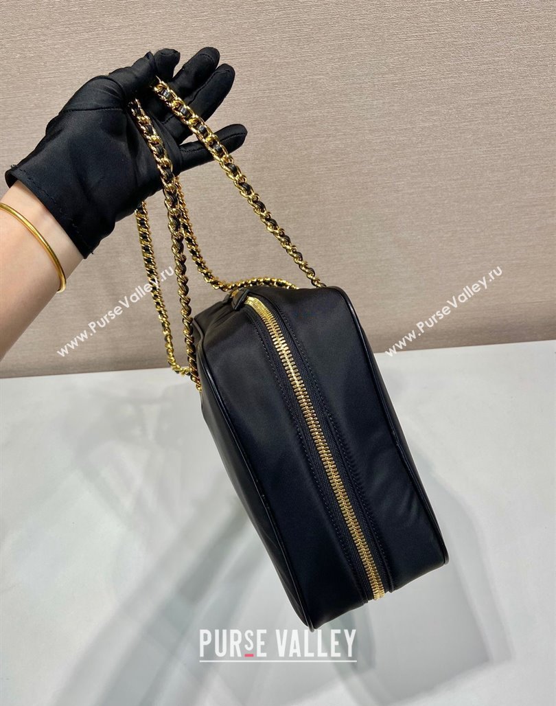 Prada Re-Edition 1978 large Nylon chain bag Black 2024 1BB115 (YZ-240524026)