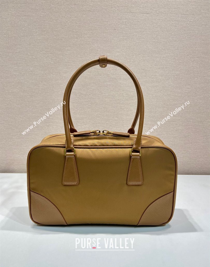 Prada Re-Edition 1978 medium Re-Nylon and Saffiano leather two-handle bag Brown 2024 1BB115 (YZ-240524022)