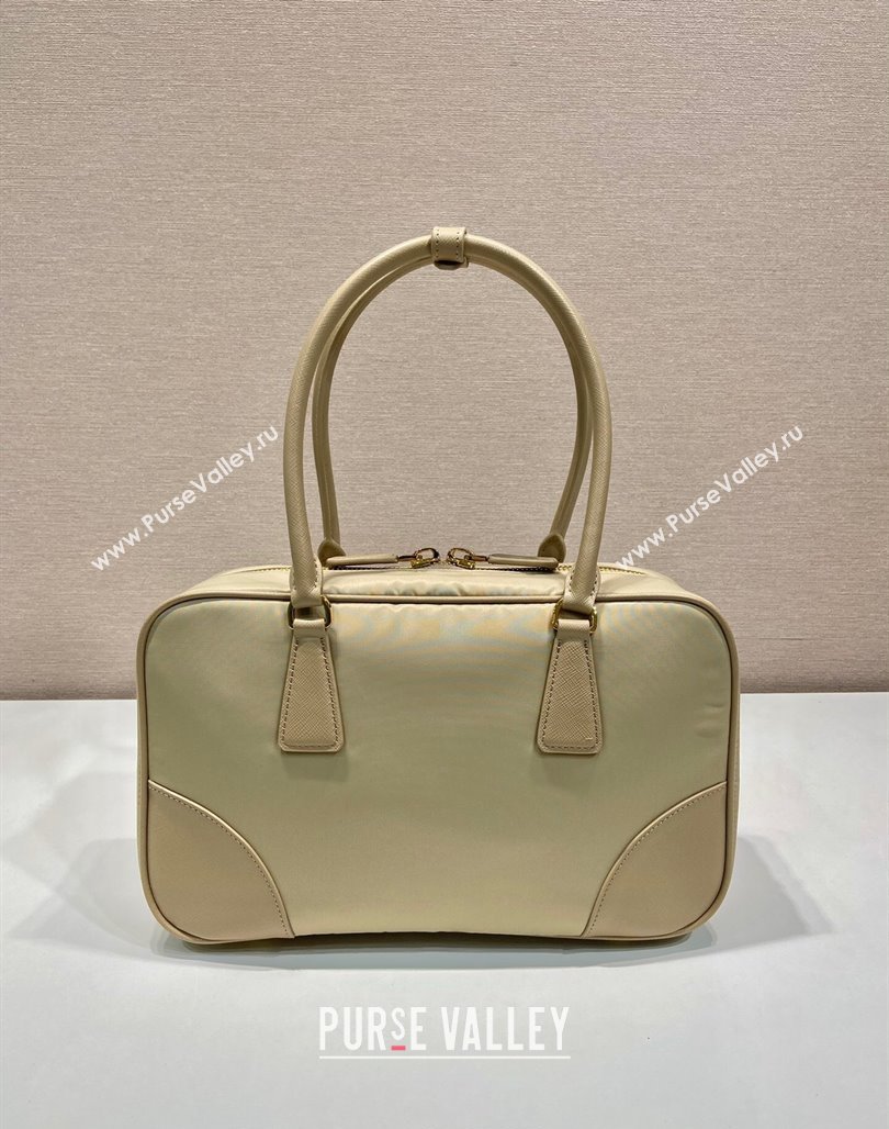 Prada Re-Edition 1978 medium Re-Nylon and Saffiano leather two-handle bag Beige 2024 1BB115 (YZ-240524023)