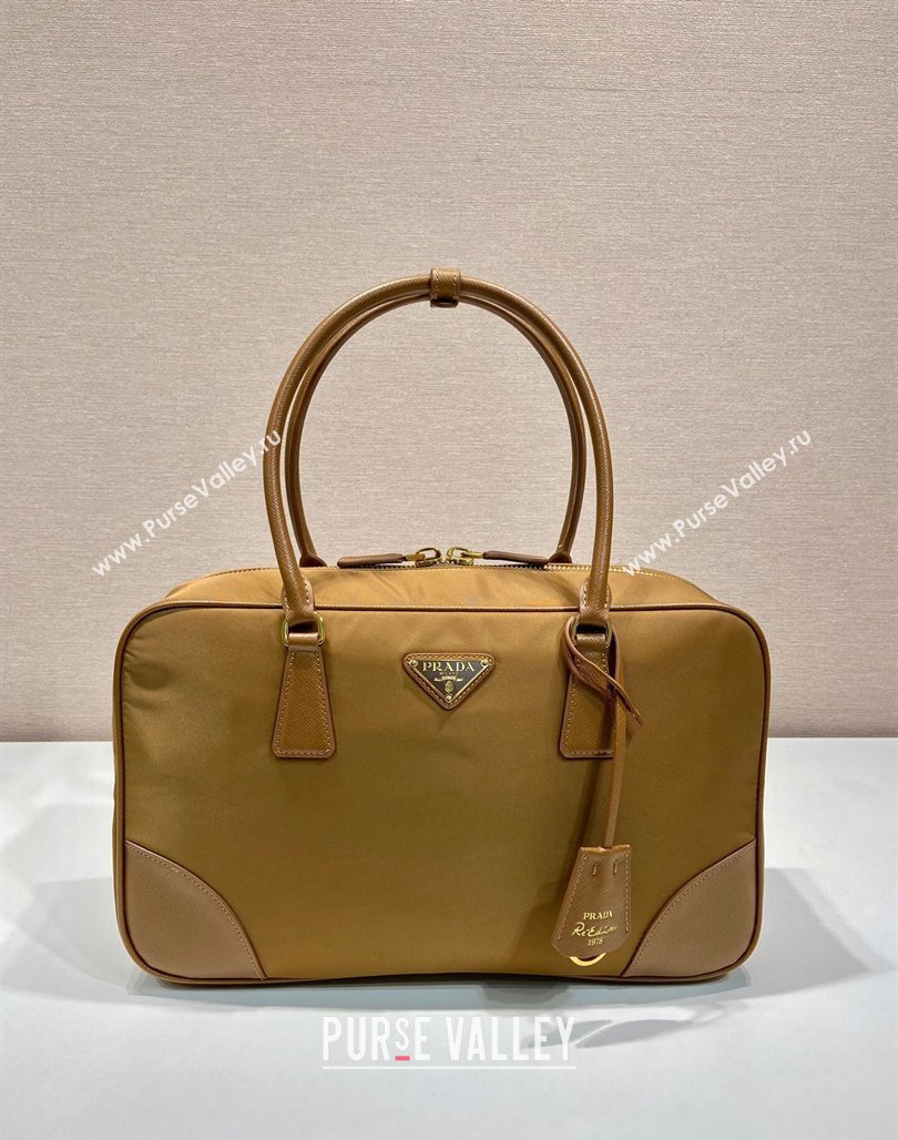 Prada Re-Edition 1978 large Re-Nylon and Saffiano leather two-handle bag Brown 2024 1BB114 (YZ-240524025)