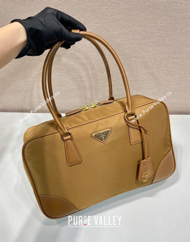 Prada Re-Edition 1978 large Re-Nylon and Saffiano leather two-handle bag Brown 2024 1BB114 (YZ-240524025)