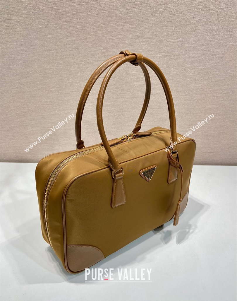 Prada Re-Edition 1978 large Re-Nylon and Saffiano leather two-handle bag Brown 2024 1BB114 (YZ-240524025)