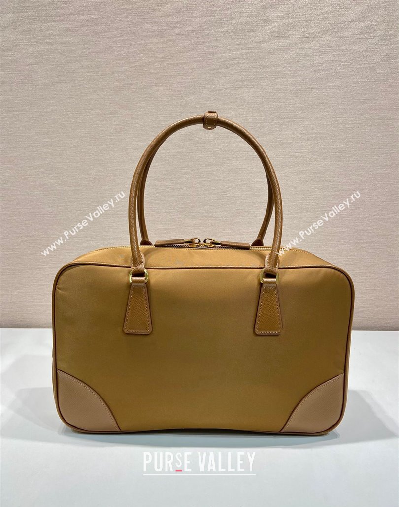 Prada Re-Edition 1978 large Re-Nylon and Saffiano leather two-handle bag Brown 2024 1BB114 (YZ-240524025)