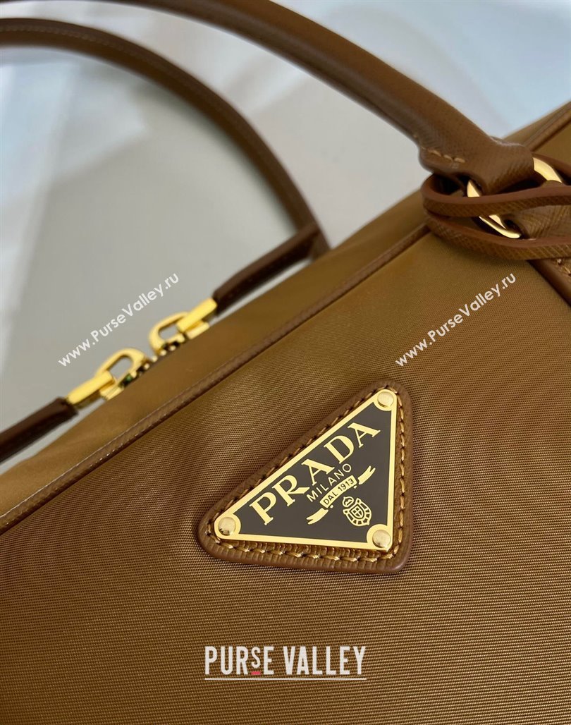 Prada Re-Edition 1978 large Re-Nylon and Saffiano leather two-handle bag Brown 2024 1BB114 (YZ-240524025)