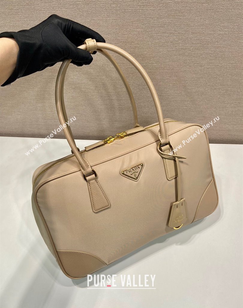 Prada Re-Edition 1978 large Re-Nylon and Saffiano leather two-handle bag Beige 2024 1BB114 (YZ-240524027)