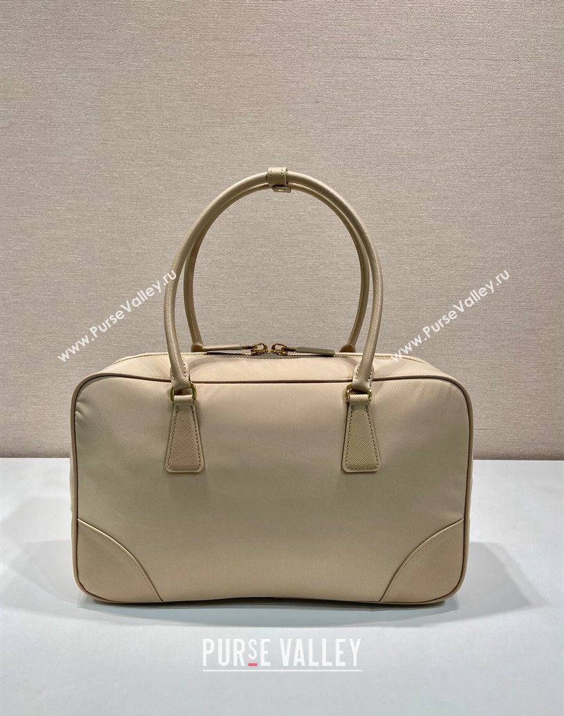 Prada Re-Edition 1978 large Re-Nylon and Saffiano leather two-handle bag Beige 2024 1BB114 (YZ-240524027)