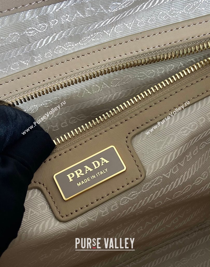 Prada Re-Edition 1978 large Re-Nylon and Saffiano leather two-handle bag Beige 2024 1BB114 (YZ-240524027)