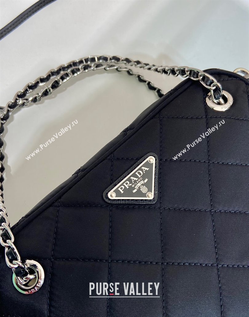 Prada Quilted Nylon Mini Camera Chain Bag 1BD642 Black 2024 (YZ-240524029)