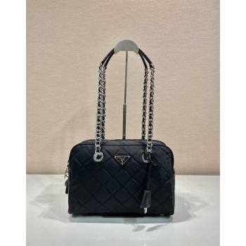 Prada Quilted Nylon Large Camera Chain Bag 1BD641 Black 2024 (YZ-240524031)