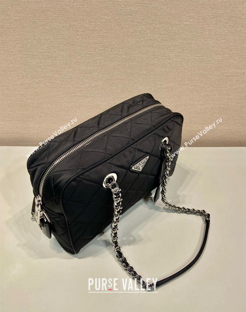 Prada Quilted Nylon Large Camera Chain Bag 1BD641 Black 2024 (YZ-240524031)