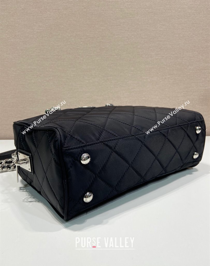 Prada Quilted Nylon Large Camera Chain Bag 1BD641 Black 2024 (YZ-240524031)