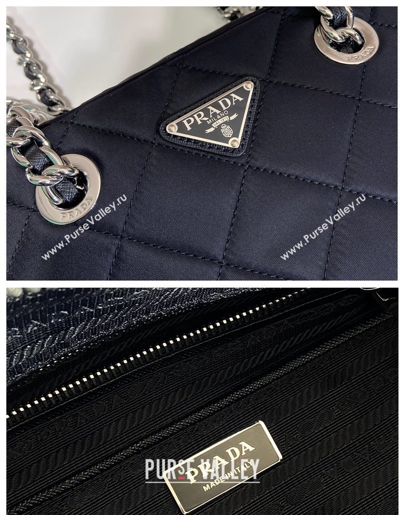 Prada Quilted Nylon Large Camera Chain Bag 1BD641 Black 2024 (YZ-240524031)