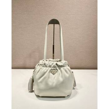 Prada Lambskin Bucket bag White 2024 1BG541 (YZ-240524033)