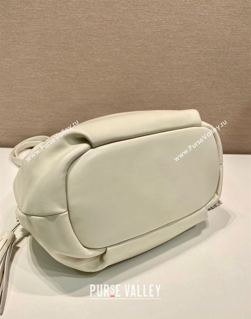 Prada Lambskin Bucket bag White 2024 1BG541 (YZ-240524033)