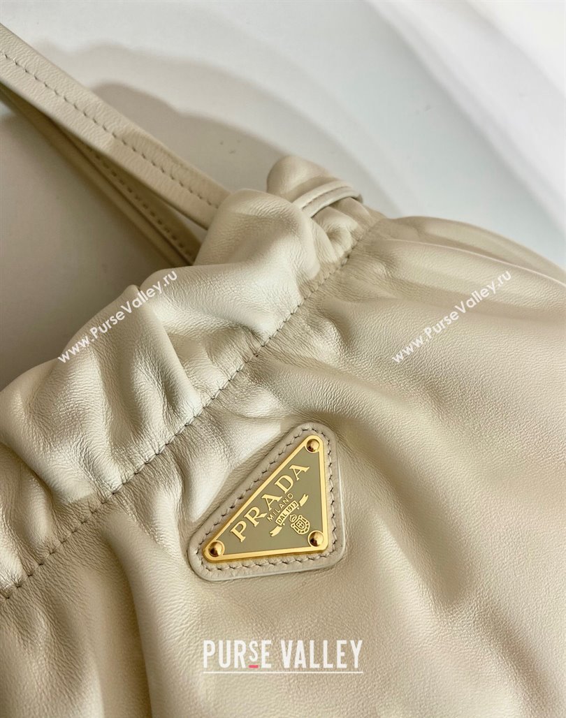 Prada Lambskin Bucket bag White 2024 1BG541 (YZ-240524033)