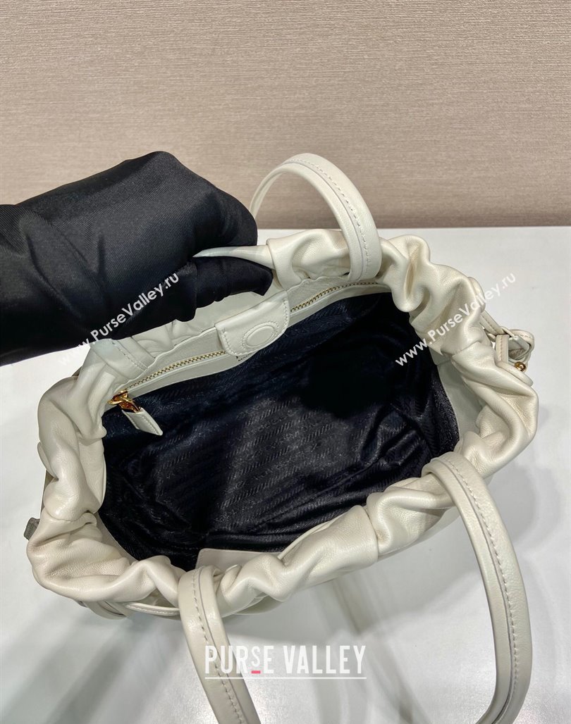 Prada Lambskin Bucket bag White 2024 1BG541 (YZ-240524033)