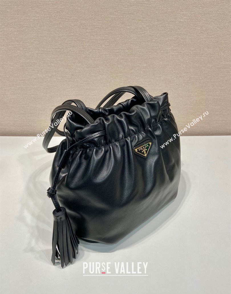 Prada Lambskin Bucket bag Black 2024 1BG541 (YZ-240524034)