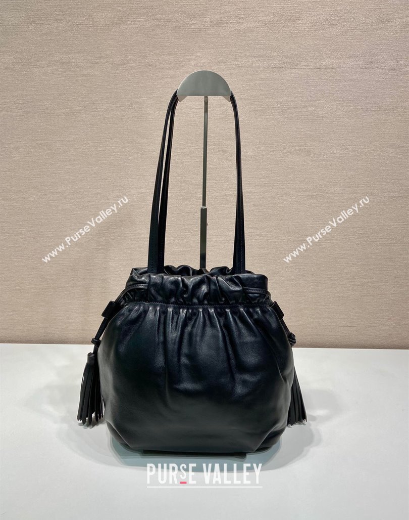 Prada Lambskin Bucket bag Black 2024 1BG541 (YZ-240524034)