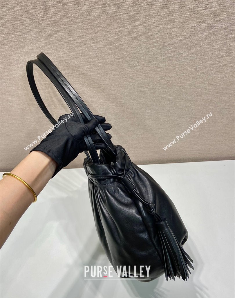 Prada Lambskin Bucket bag Black 2024 1BG541 (YZ-240524034)