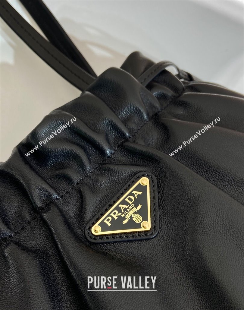 Prada Lambskin Bucket bag Black 2024 1BG541 (YZ-240524034)