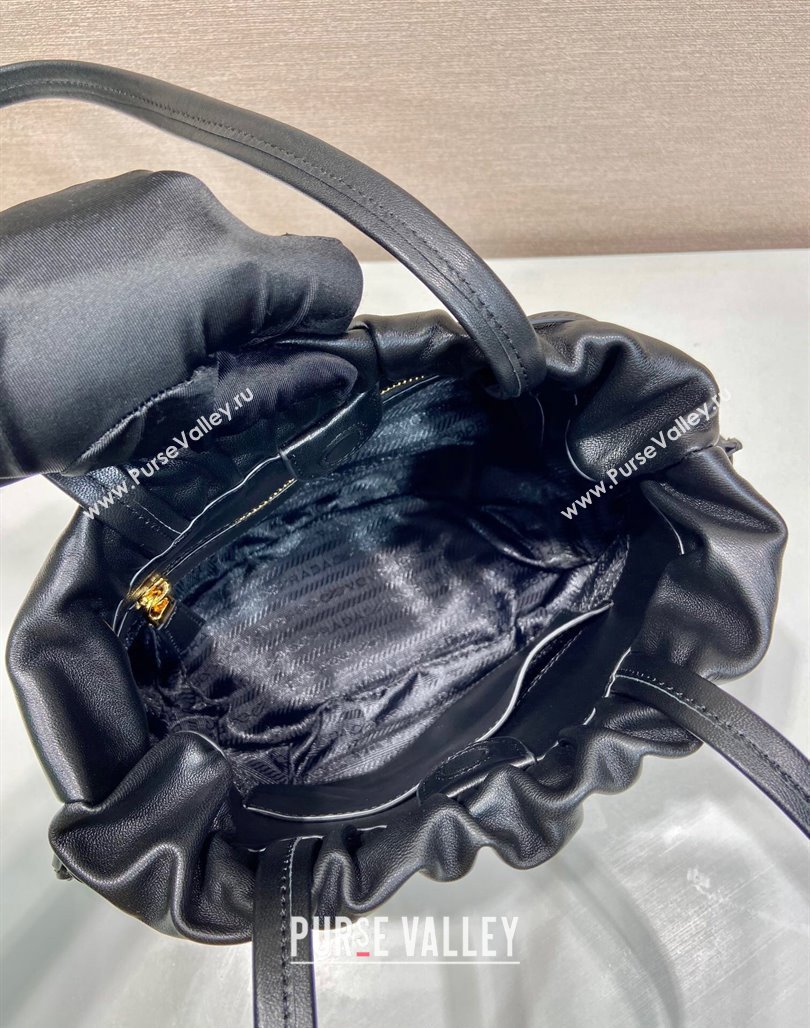 Prada Lambskin Bucket bag Black 2024 1BG541 (YZ-240524034)