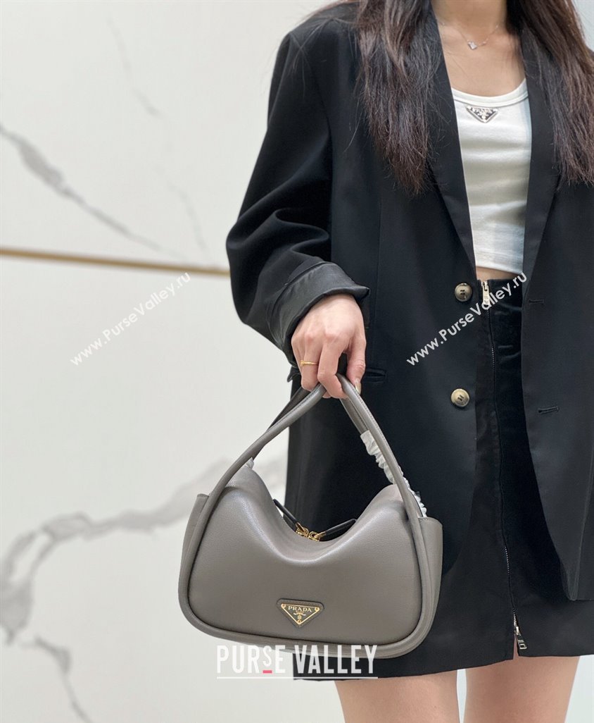 Prada Leather handbag Grey 2024 1BA451 (YZ-240524035)