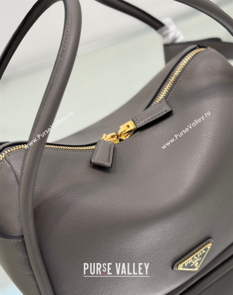 Prada Leather handbag Grey 2024 1BA451 (YZ-240524035)