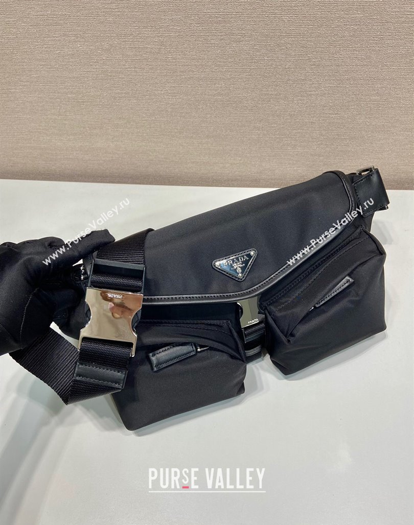 Prada Re-Nylon and leather belt bag Black 2024 2VH174 (YZ-240524043)