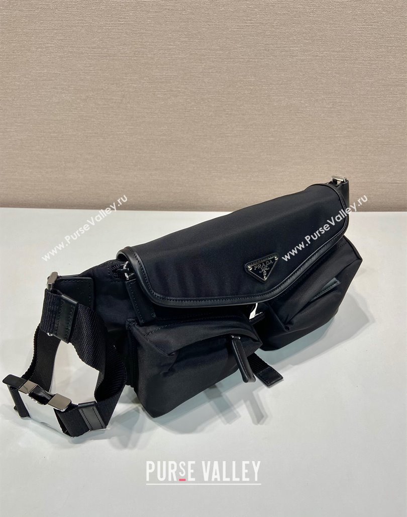 Prada Re-Nylon and leather belt bag Black 2024 2VH174 (YZ-240524043)