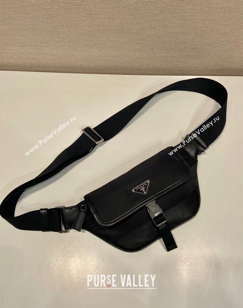 Prada Re-Nylon and leather belt bag Black 2VH176 2024 (YZ-240524044)