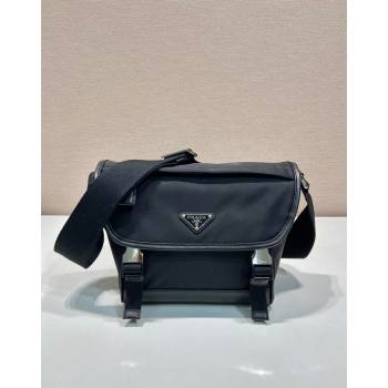 Prada Re-Nylon and leather shoulder bag 2VD066 Black 2024 (YZ-240524047)