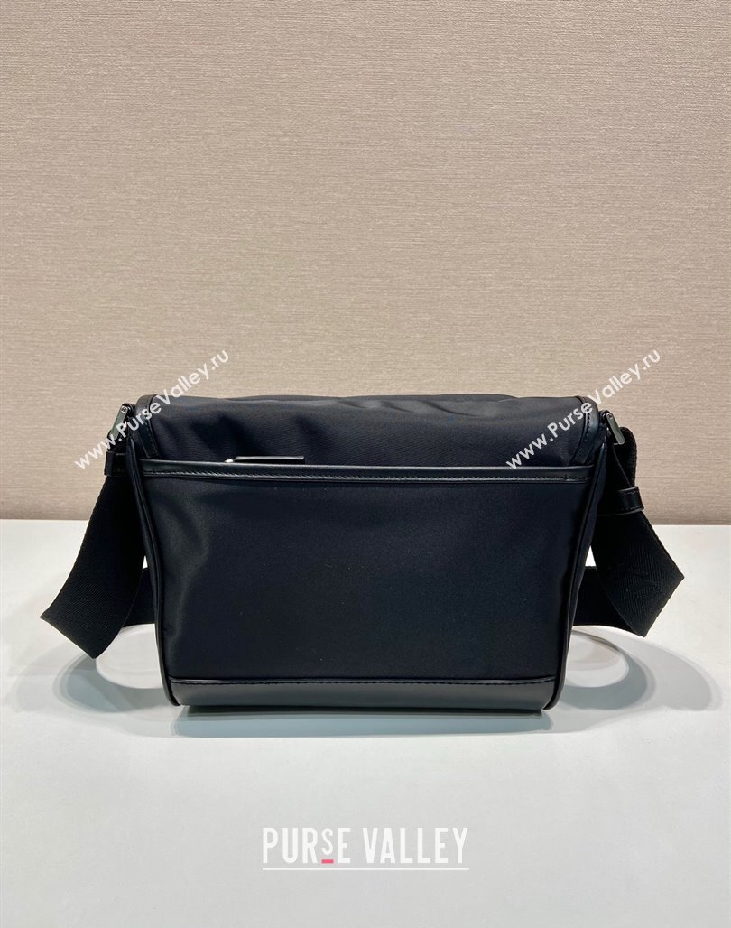 Prada Re-Nylon and leather shoulder bag 2VD066 Black 2024 (YZ-240524047)