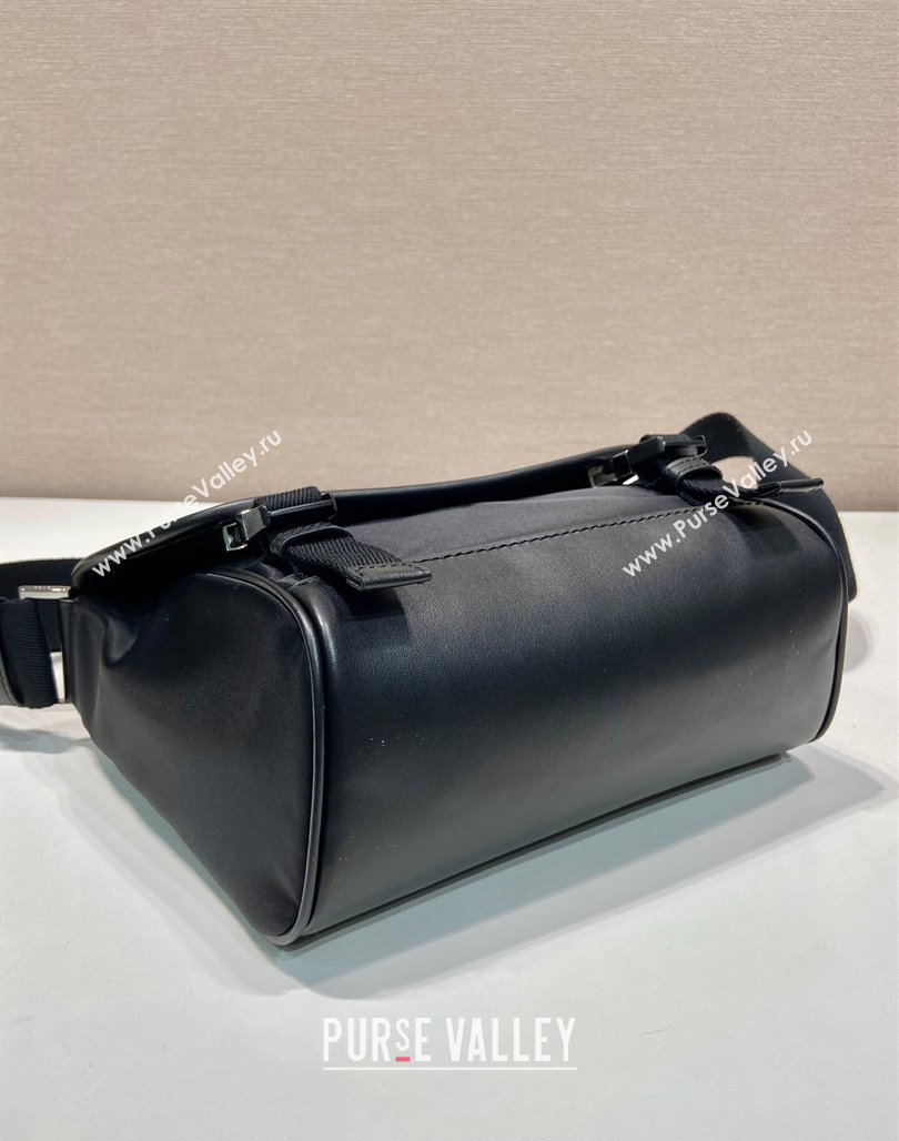 Prada Re-Nylon and leather shoulder bag 2VD066 Black 2024 (YZ-240524047)