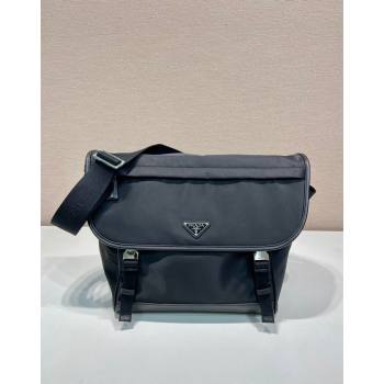 Prada Re-Nylon and leather shoulder bag 2VD052 Black 2024 (YZ-240524049)