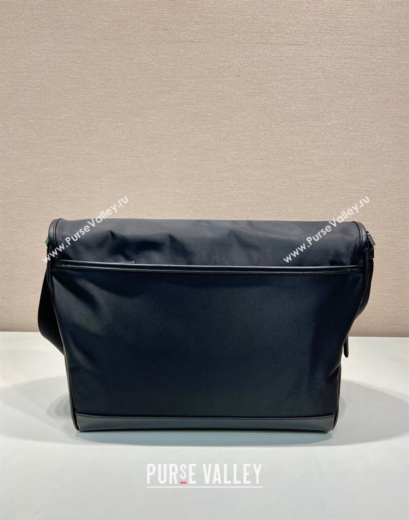 Prada Re-Nylon and leather shoulder bag 2VD052 Black 2024 (YZ-240524049)