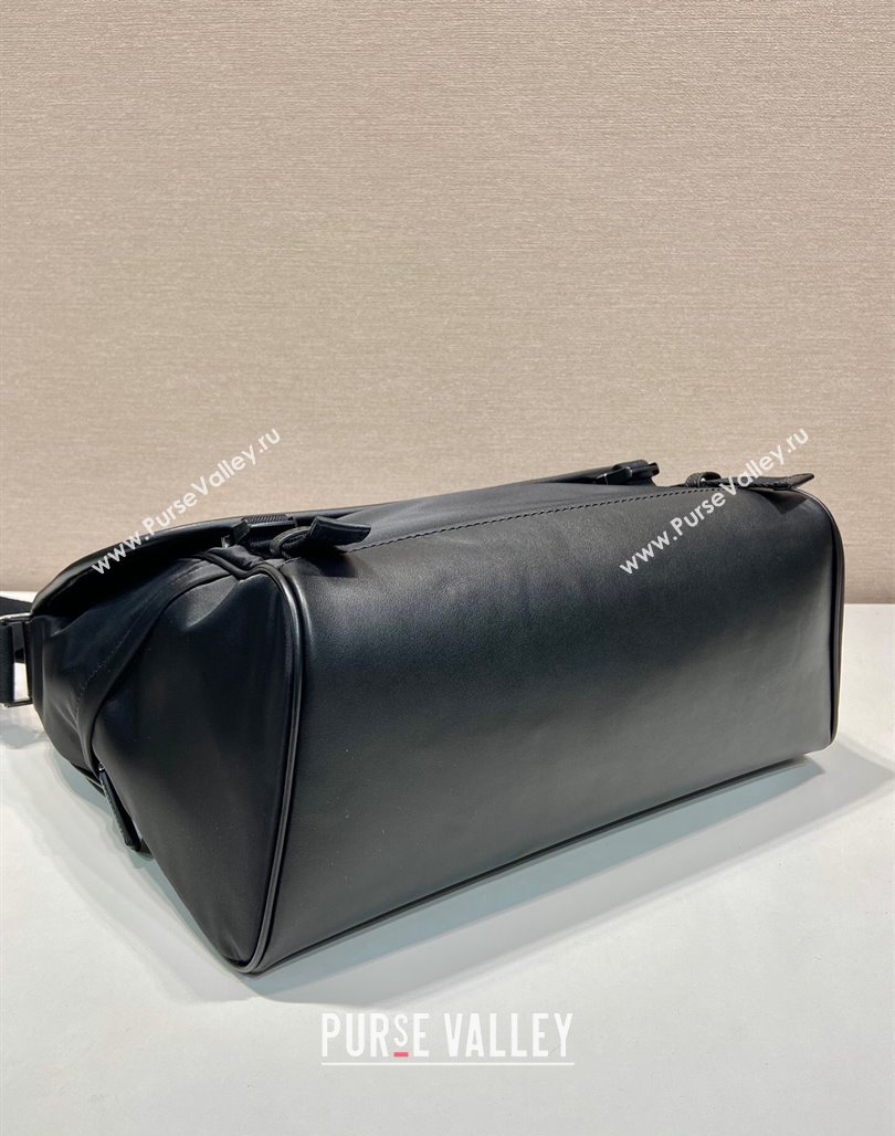 Prada Re-Nylon and leather shoulder bag 2VD052 Black 2024 (YZ-240524049)