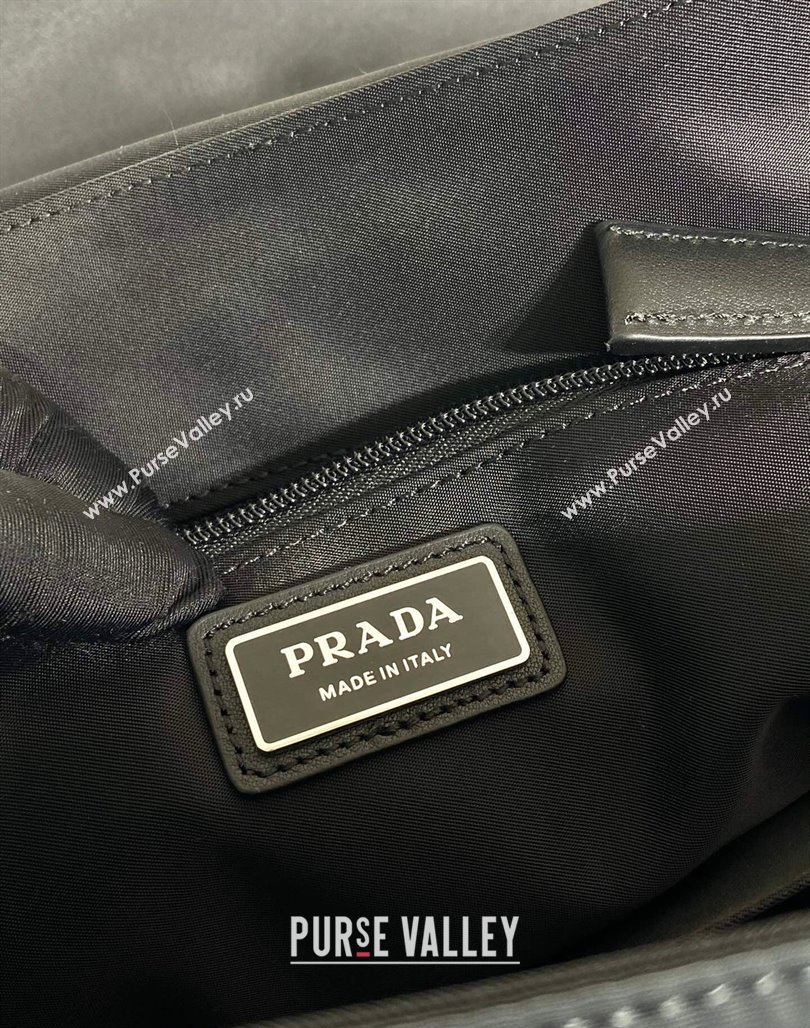 Prada Re-Nylon and leather shoulder bag 2VD052 Black 2024 (YZ-240524049)