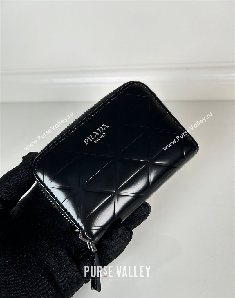 Prada Brushed leather Card Holder Wallet Black 2024 2MM003 (YZ-240524053)