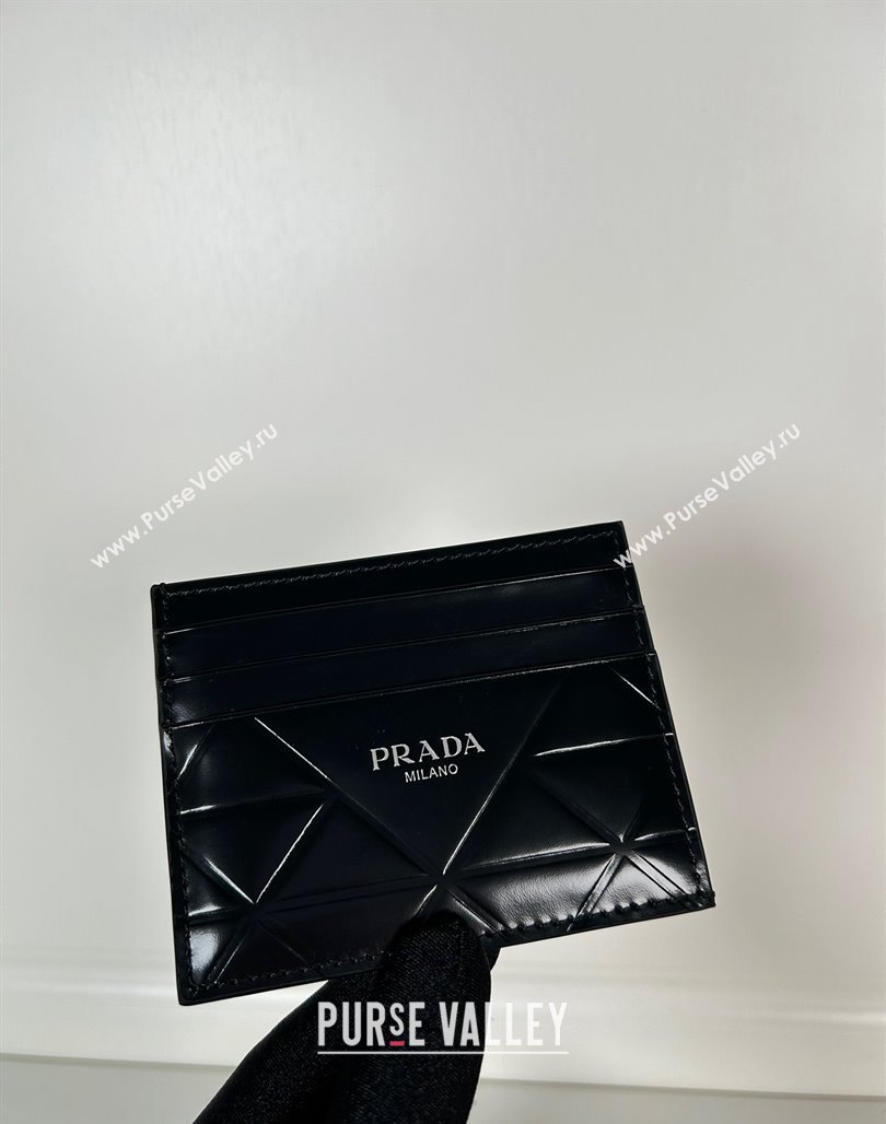 Prada Brushed leather credit card holder Wallet Black 2024 2MC223 (YZ-240524055)