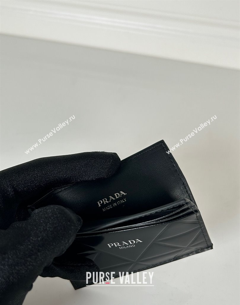 Prada Brushed leather credit card holder Wallet Black 2024 2MC223 (YZ-240524055)