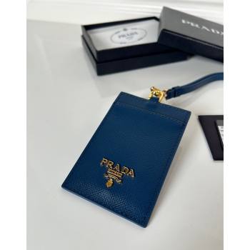 Prada Saffiano Leather Badge Holder 1MC007 Blue 2024 052402 (YZ-240524062)